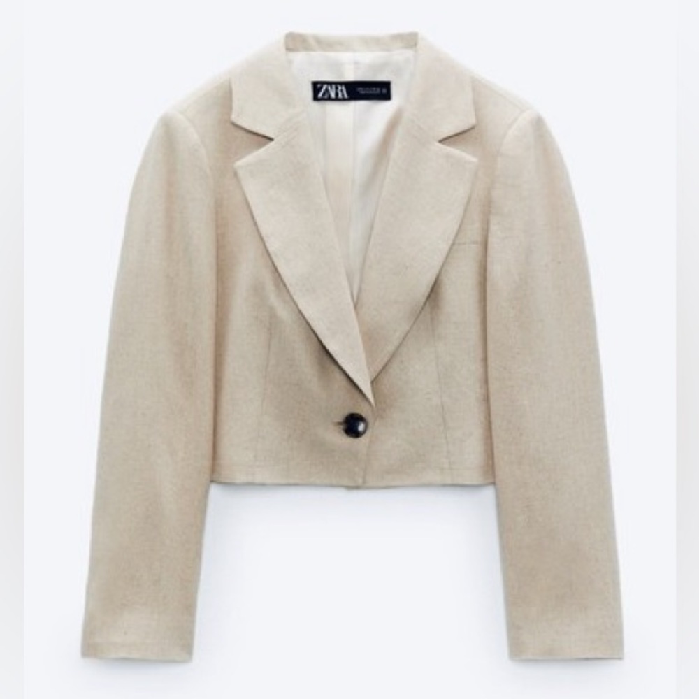 Zara | Linen Chic Cream Blazer
